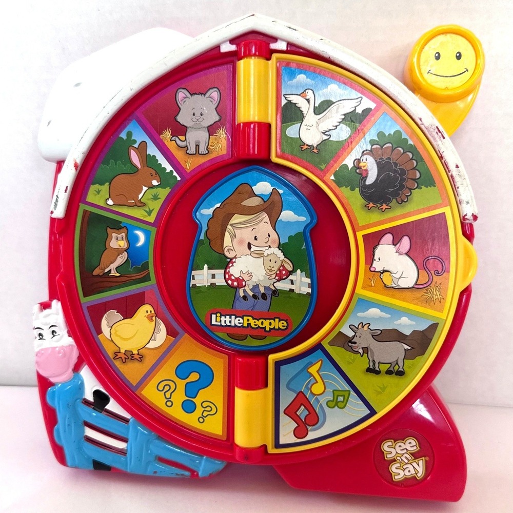 Fisher-Price Little People See n Say Farmer Eddie Farm Animal Sound Toy 2003 Red